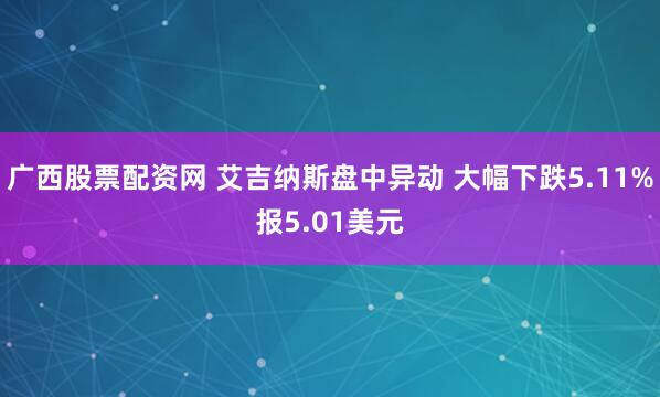 广西股票配资网 艾吉纳斯盘中异动 大幅下跌5.11%报5.01美元